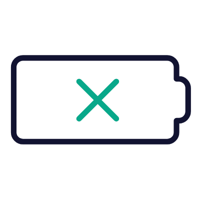 Battery Cross, Animated Icon, Outline