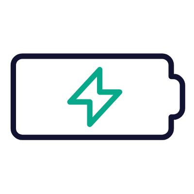 Battery Bolt, Animated Icon, Outline