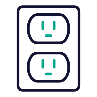 Outlet Double Type B, Animated Icon, Outline