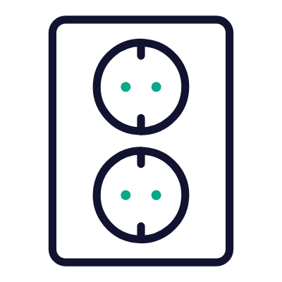 Outlet Double Type F, Animated Icon, Outline