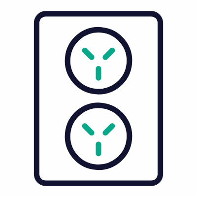 Outlet Double Type H, Animated Icon, Outline