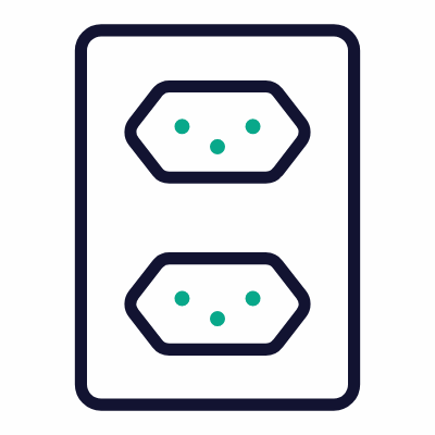 Outlet Double Type J, Animated Icon, Outline