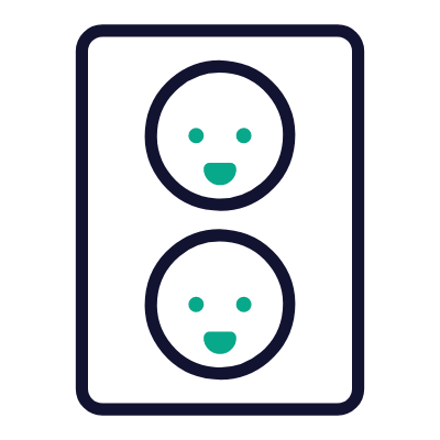 Outlet Double Type K, Animated Icon, Outline