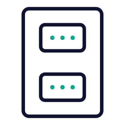 Outlet Double Type L, Animated Icon, Outline