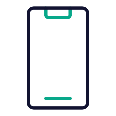 Smartphone Notch, Animated Icon, Outline