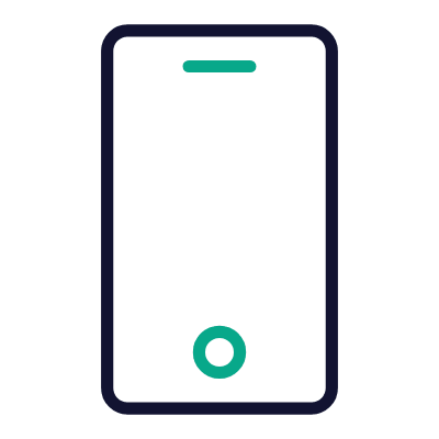 Smartphone Button, Animated Icon, Outline