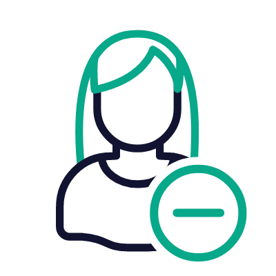 Woman Minus, Animated Icon, Outline