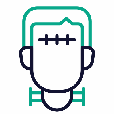 Frankenstein, Animated Icon, Outline