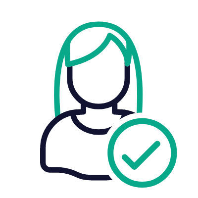 Woman Check, Animated Icon, Outline