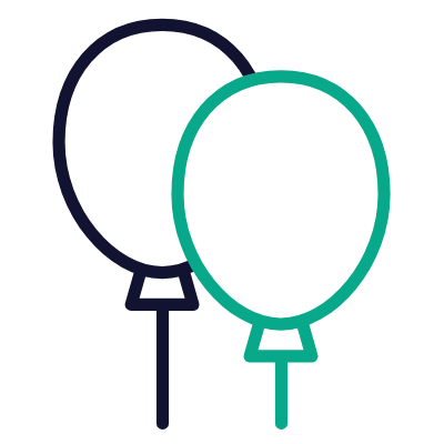 Balloons, Animated Icon, Outline