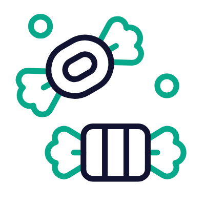 Candies, Animated Icon, Outline