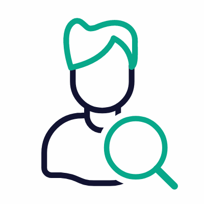 Man Search, Animated Icon, Outline