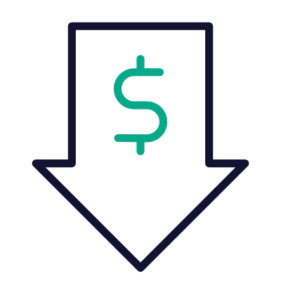 USD Decrease, Animated Icon, Outline