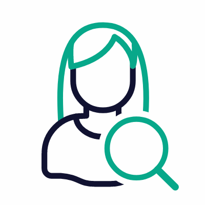 Woman Search, Animated Icon, Outline