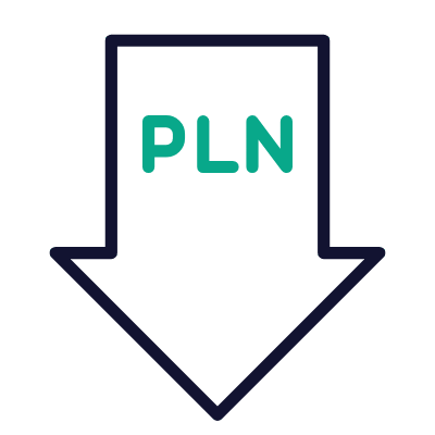 PLN Decrease, Animated Icon, Outline