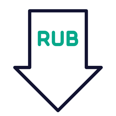 RUB Decrease, Animated Icon, Outline