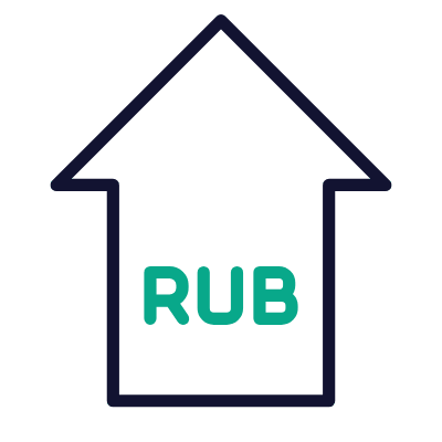 RUB Increase, Animated Icon, Outline
