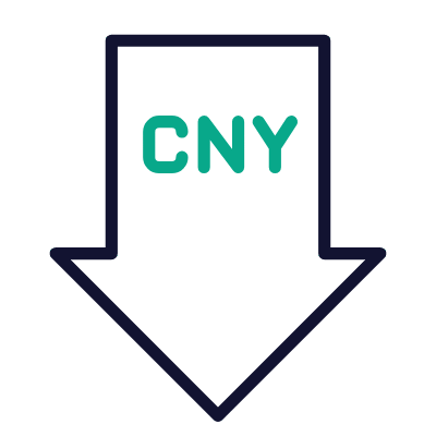 CNY Decrease, Animated Icon, Outline