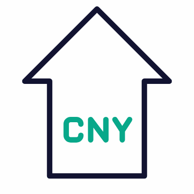 CNY Increase, Animated Icon, Outline