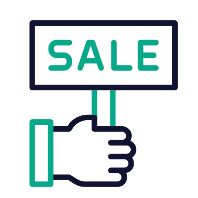 Transparent Sale, Animated Icon, Outline
