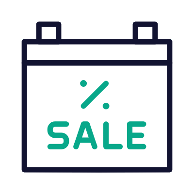 Calendar Sale, Animated Icon, Outline