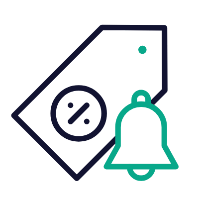 Sale Alert, Animated Icon, Outline