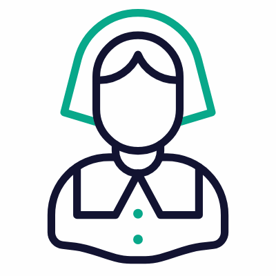 Pilgrim Woman, Animated Icon, Outline