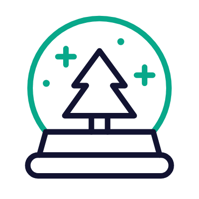 Snow Globe, Animated Icon, Outline