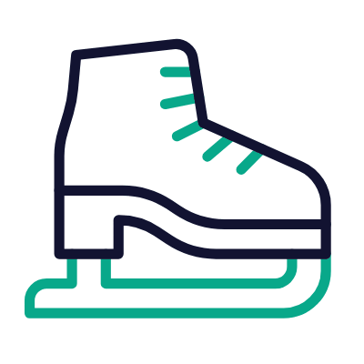 Skates, Animated Icon, Outline