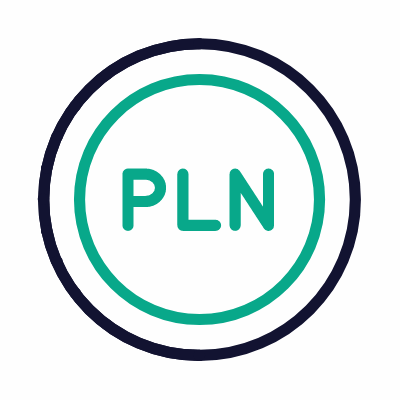 Polish Coin, Animated Icon, Outline