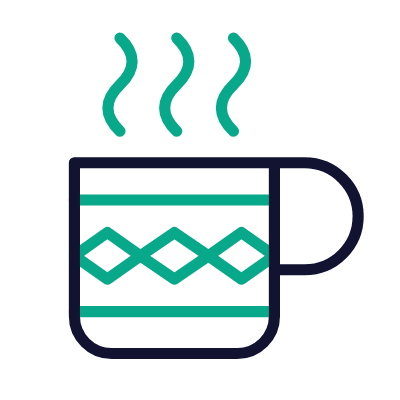 Christmas Mug, Animated Icon, Outline