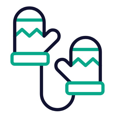 Winter Gloves, Animated Icon, Outline