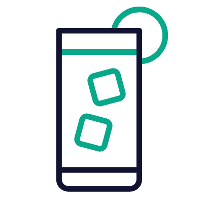 Highball Glass, Animated Icon, Outline