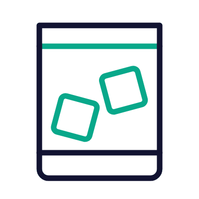 Rocks Glass, Animated Icon, Outline