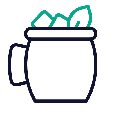 Moscow Mule Mug, Animated Icon, Outline