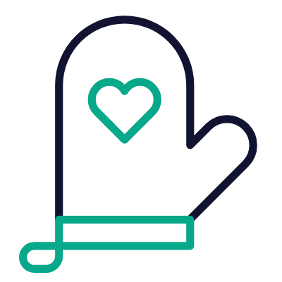 Oven Mitt, Animated Icon, Outline