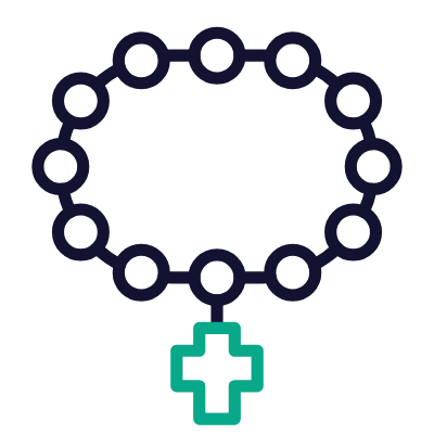 Rosary, Animated Icon, Outline