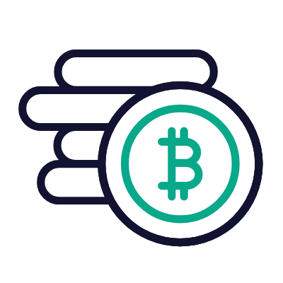 BTC Coins, Animated Icon, Outline