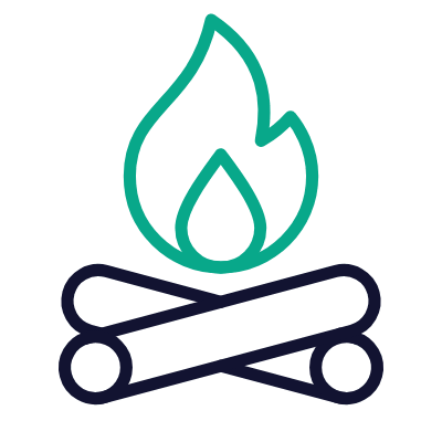 Bonfire, Animated Icon, Outline
