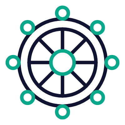 Dharmachakra, Animated Icon, Outline