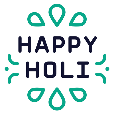 Happy Holi, Animated Icon, Outline