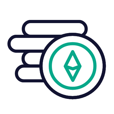 ETH Coins, Animated Icon, Outline