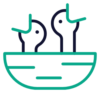 Nestlings, Animated Icon, Outline