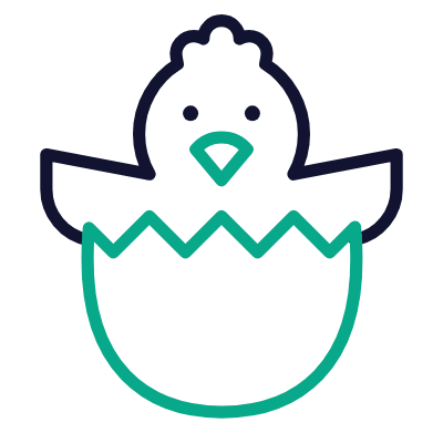 Chick, Animated Icon, Outline
