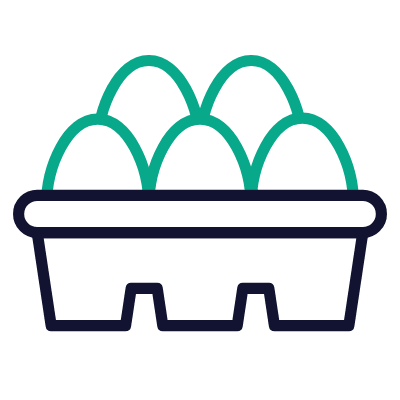Egg Tray, Animated Icon, Outline