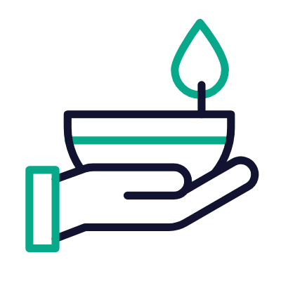 Diya, Animated Icon, Outline
