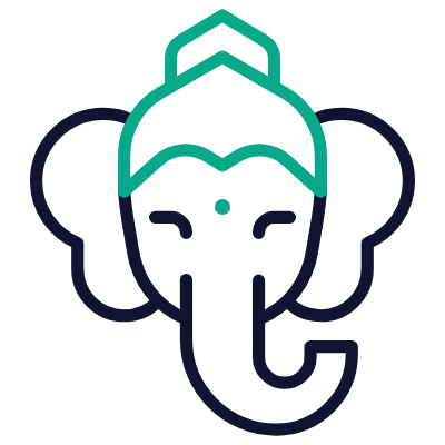 Ganesha, Animated Icon, Outline