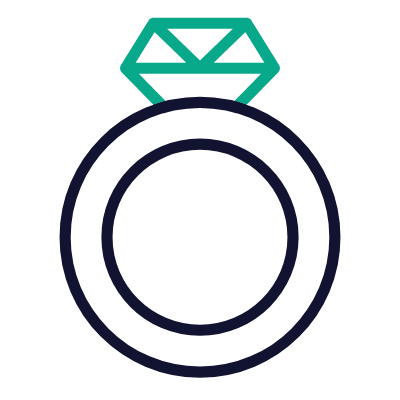 Diamond Ring, Animated Icon, Outline