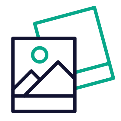 Polaroids, Animated Icon, Outline