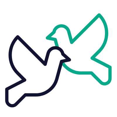 Doves, Animated Icon, Outline